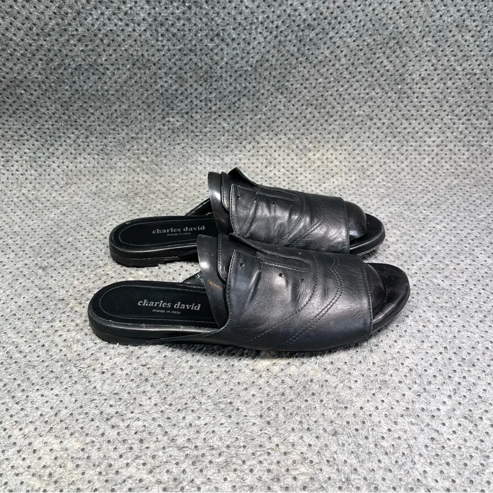 Charles David Black Leather Slip On Shoes Size 6.5 Women’s - Picture 5 of 8